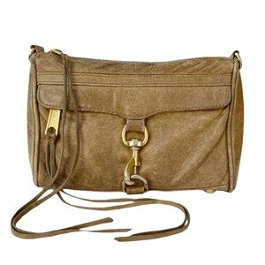 Rebecca Minkoff Mini Mac Leather Clutch Bag Tan